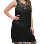Damen luftiges Strandkleid mit Häkelspitze R&B