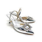 Damen Slingback-Pumps mit funkelndem Schmuckdetail R&B