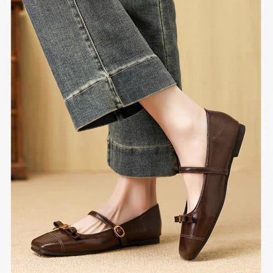 Damen elegante Ballerinas mit dekorativem Riemen und komfortablem Fußbett R&B