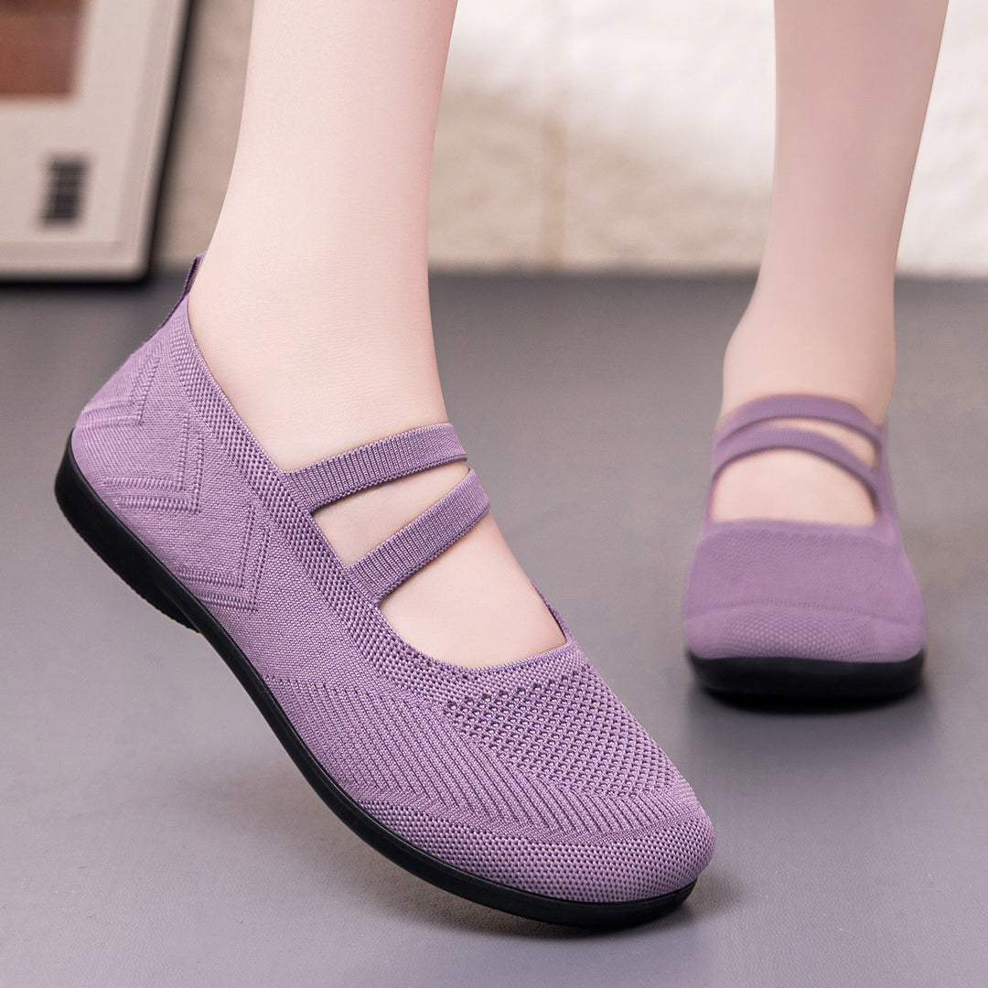 Damen Komfortable Strickschuhe mit elastischem Riemen R&B