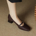 Damen Ballerina-Pumps mit dekorativem Riemchen und komfortablem Blockabsatz R&B