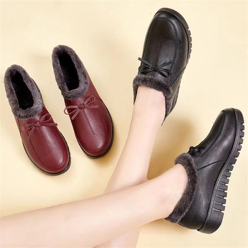Damen Warme Sneaker mit gefüttertem Kragen und modischem Schleifendetail R&B
