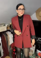 Damen Oversized Blazer mit doppelter Knopfreihe und lässigem Schnitt R&B