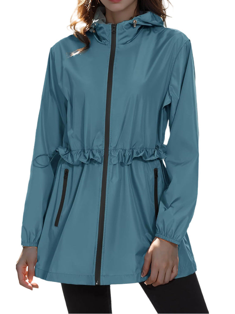 Damen Leichte Übergangsjacke mit verstellbarem Kordelzug und seitlichen Taschen R&B