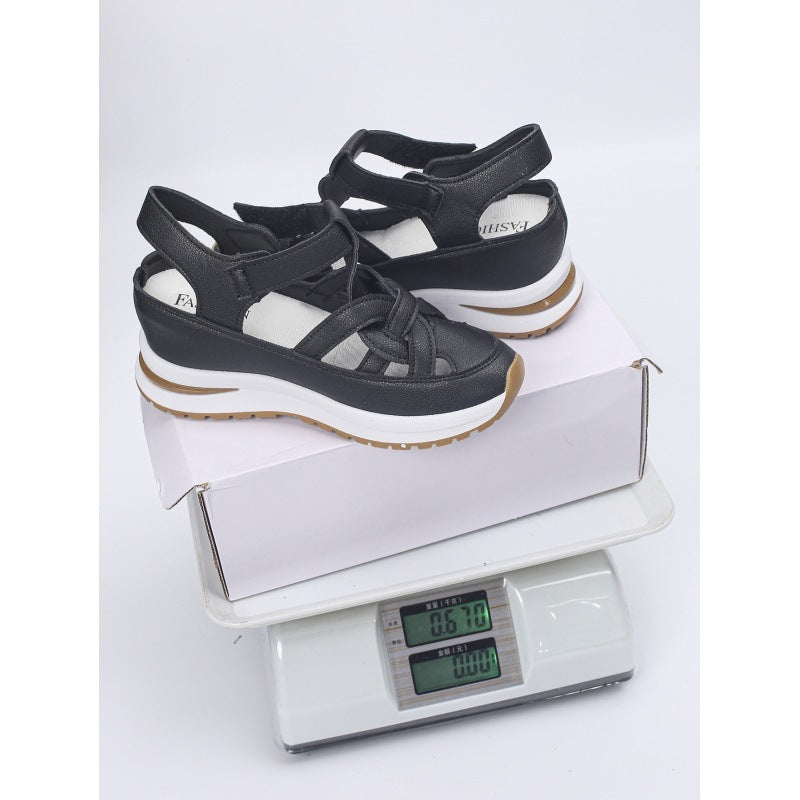 Damen Komfortable Keil-Sandalen mit atmungsaktivem Obermaterial und verstellbaren Riemen R&B
