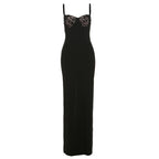 Damen Elegantes Maxikleid mit Spitzenoberteil und figurbetontem Schnitt R&B
