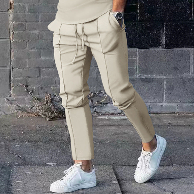 Herren sportliche Freizeithosen mit modischen Details R&B
