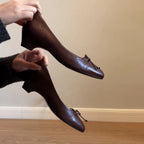 Damen elegante Ballerinas mit stabiler Sohle und dekorativem Schleifenakzent R&B