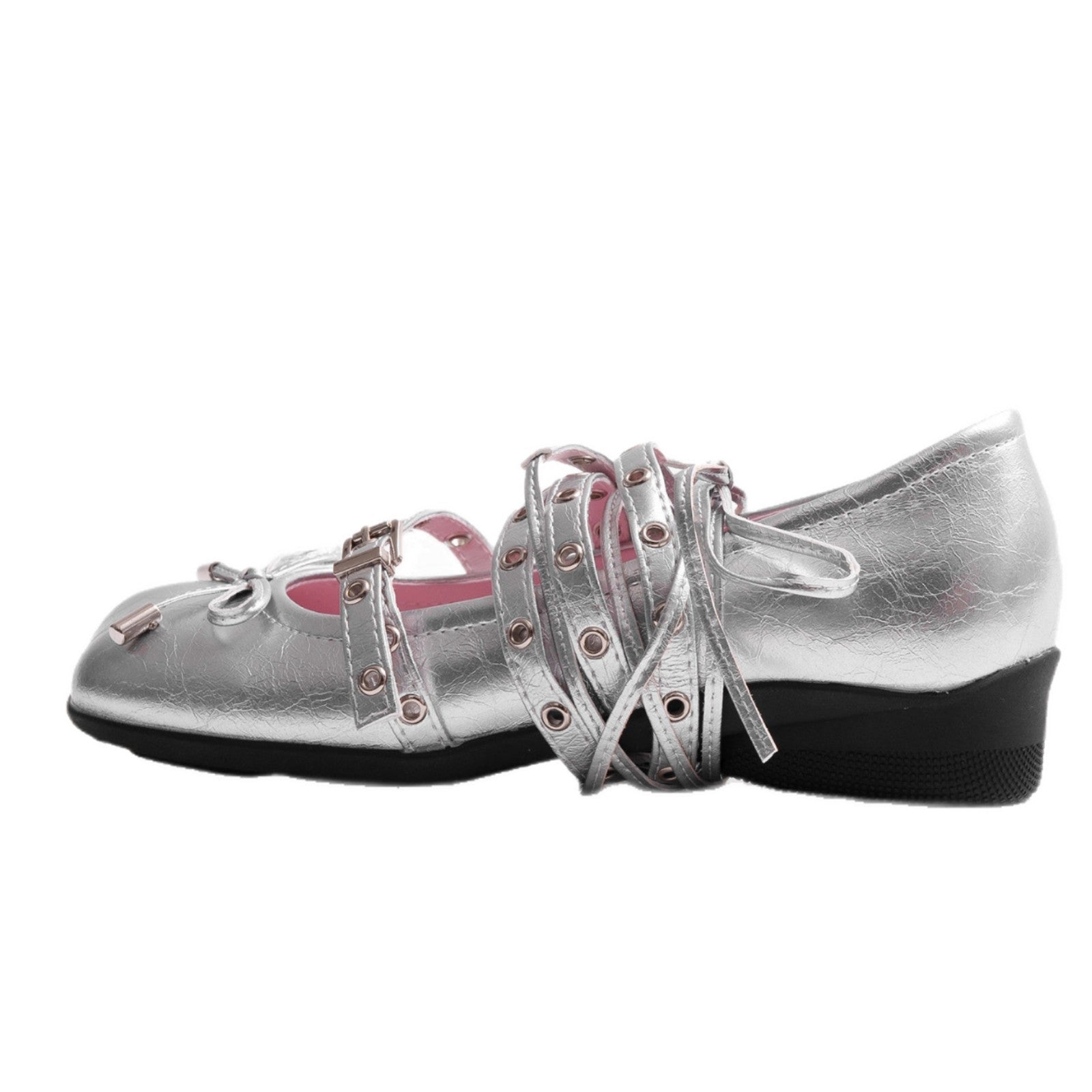 Damen Ballerinas mit modischem Riemchen-Design und Glanz-Finish R&B