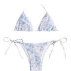 Damen Triangel-Bikini-Set mit raffiniertem Rüschendesign R&B