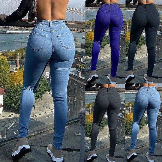 Damen Hochtaillierte Skinny Jeans mit formenden Nähten R&B