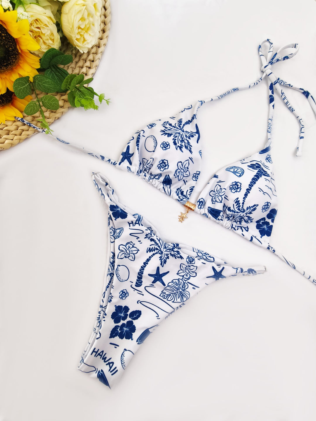 Damen Bikini-Set mit raffiniertem Polka-Dot-Design und verstellbarem Halter R&B