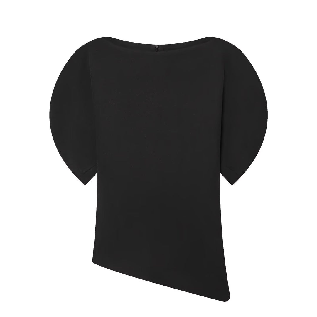 Damen elegantes Oberteil mit innovativen Ballonärmeln und seidigem Finish R&B