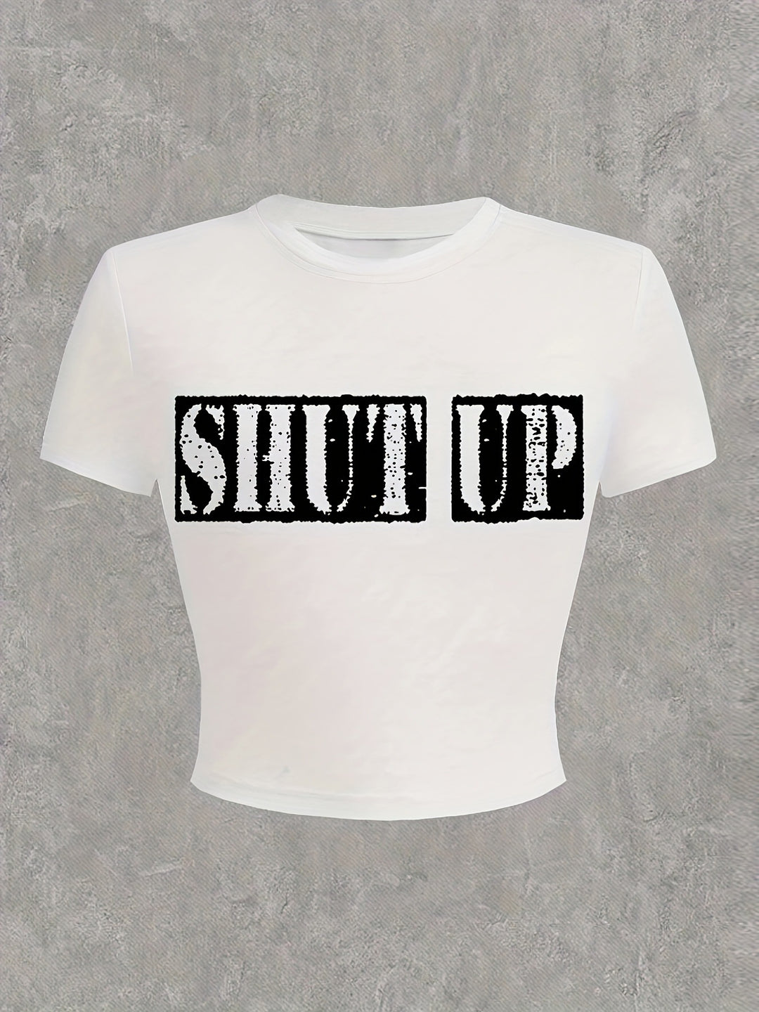 Damen Crop-T-Shirt mit witzigem Geburtstagsslogan und figurbetontem Schnitt R&B