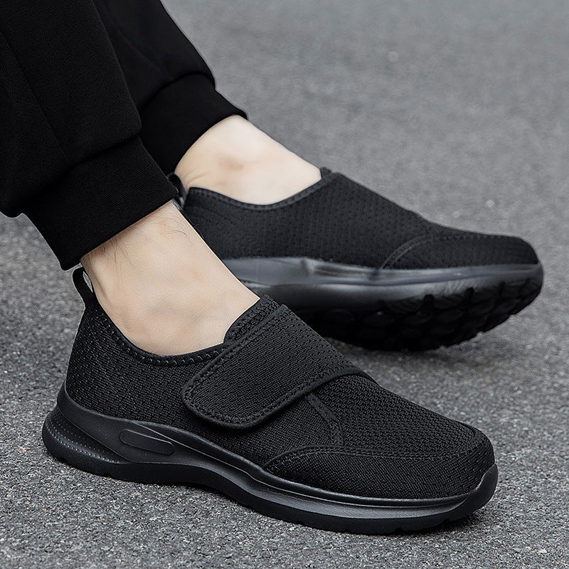 Damen bequeme Slip-On Sneakers mit Klettverschluss