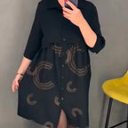Damen Hemdblusenkleid mit modischer Overlay-Optik R&B