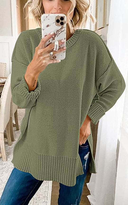 Damen Übergroßer Strickpullover R&B