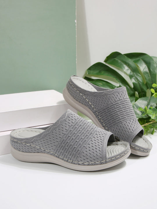 Damen Komfortable Slip-On Sandalen mit elastischen Riemen R&B