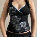 Damen-Top mit floralem Design und verstellbaren Trägern R&B