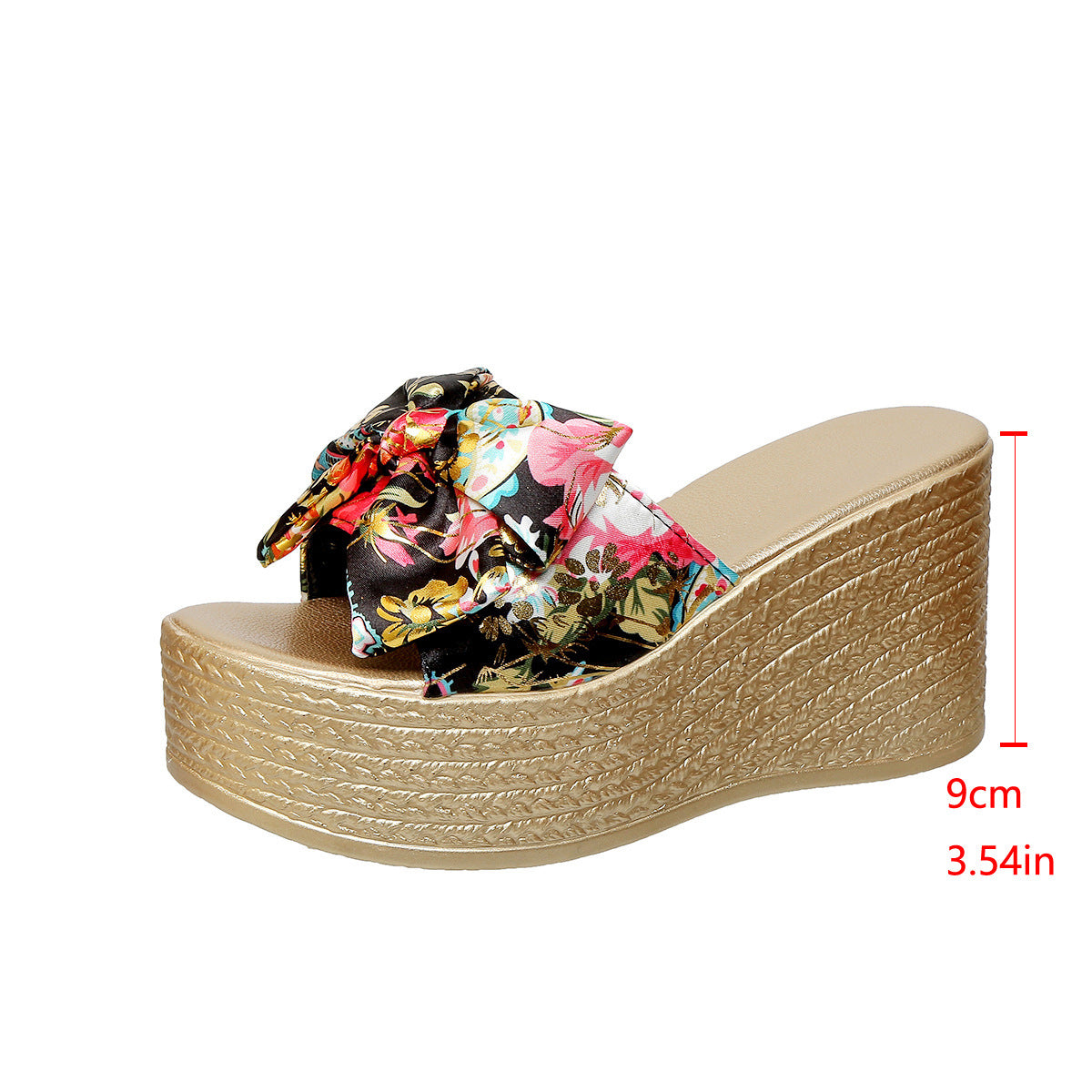 Damen Plattformsandalen mit dekorativem Schleifenakzent und rutschfester Sohle R&B