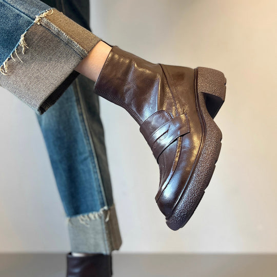 Damen Chunky Ankle Boots mit elegantem Absatz und klassischem Loafer-Design R&B