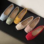 Damen Ballerinas aus hochwertigem Wildleder mit filigranem Schleifendetail R&B