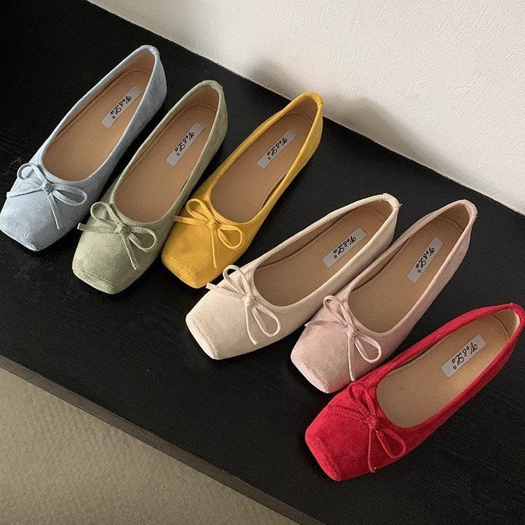 Damen Ballerinas aus hochwertigem Wildleder mit filigranem Schleifendetail R&B