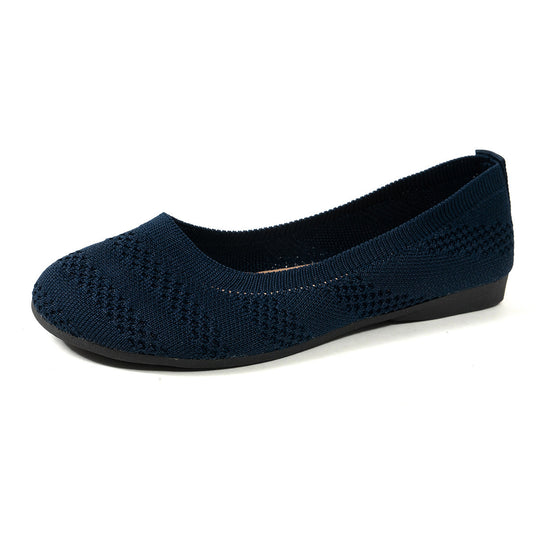 Damen Ballerinas mit elastischem Strickdesign und rutschfester Sohle R&B