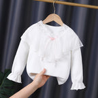 Mädchen Langarmshirt mit eleganter Spitzenverzierung R&B