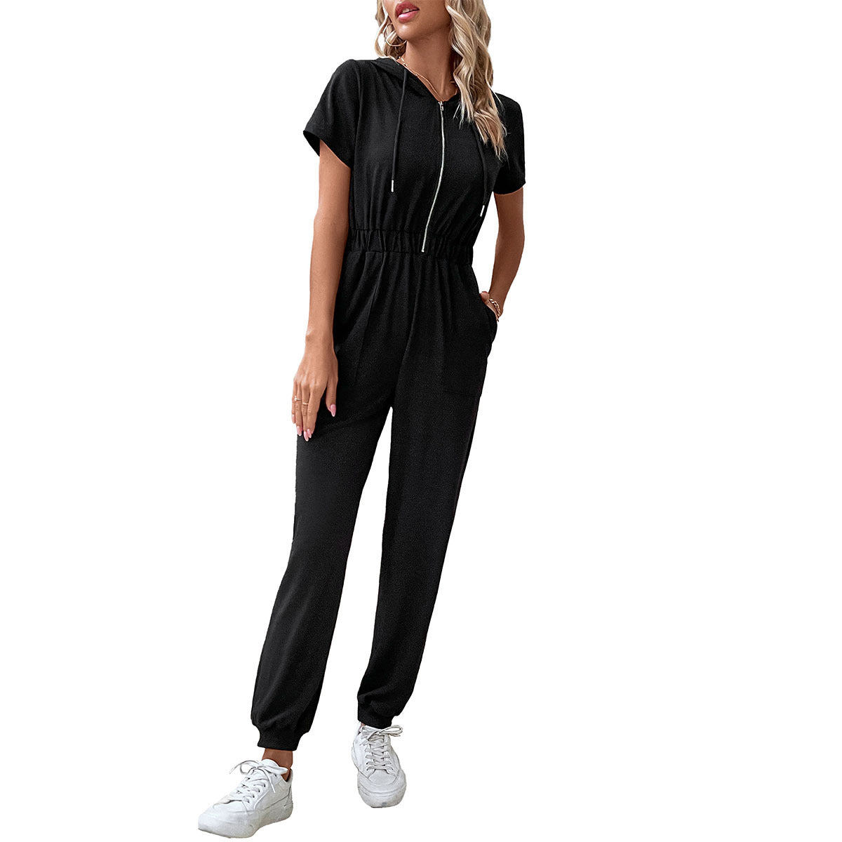 Damen Kapuzenoverall mit praktischem Reißverschluss und elastischem Bund R&B