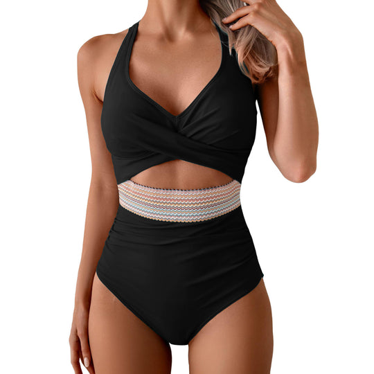 Damen Einteiliges Badeoutfit mit innovativer Wickeloptik R&B