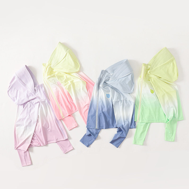 Damen nan leichte UV-Schutz Kapuzenjacke aus Funktionsstretch mit durchgehendem Reißverschluss und Raglanärmeln R&B
