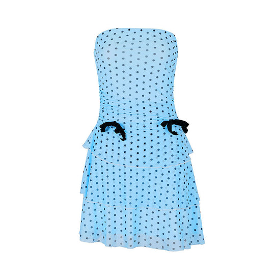 Damen Minikleid mit Punkten und Rüschen R&B