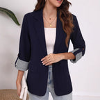 Damen Strukturierter Blazer mit modischem Kontrastärmel R&B