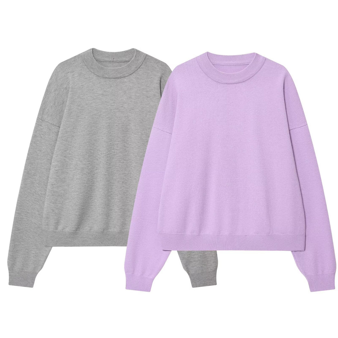 Damen lässiger Sweatshirt mit engem Kragen R&B
