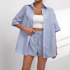 Damen lässiges Hemd und Shorts Set R&B