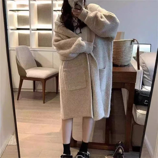 Damen Langstrickjacke mit eleganter Rippstruktur und praktischen Taschen R&B