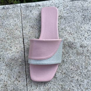 Damen modische Riemchen-Sandalen mit glitzernder Applikation R&B