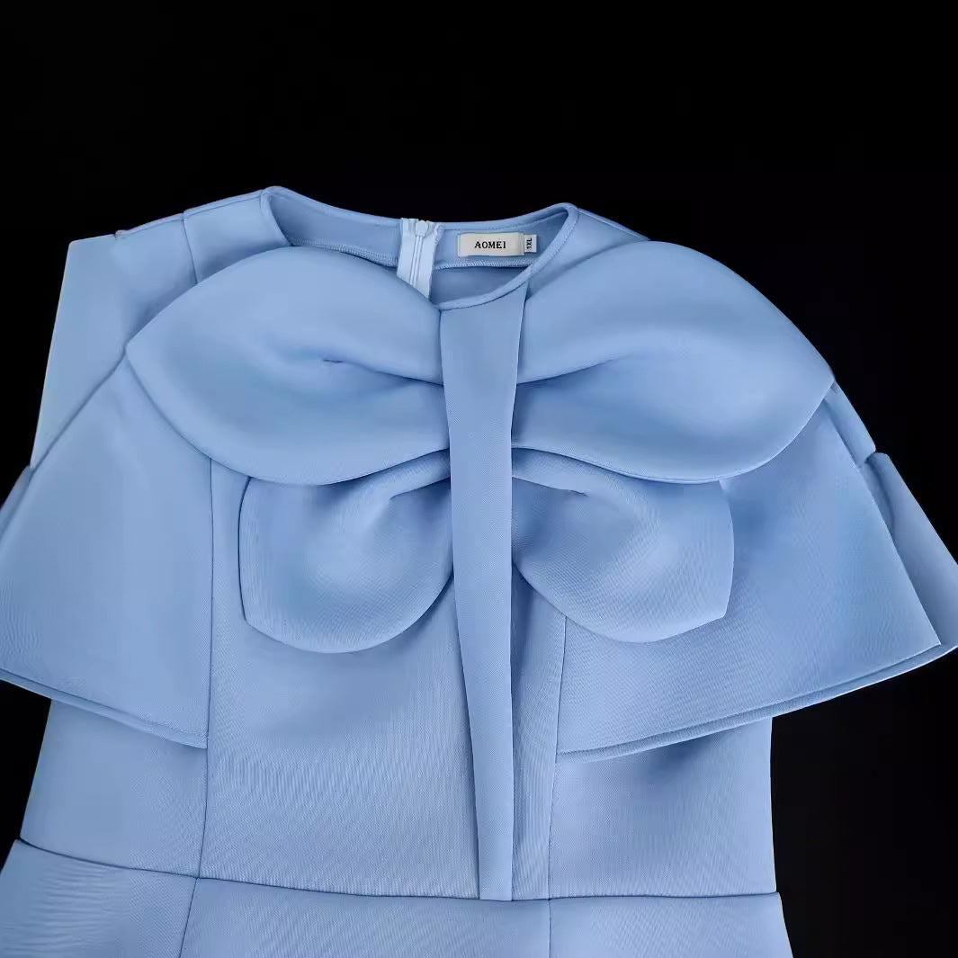 Damen Elegantes Kleid mit voluminösem Schleifenakzent R&B