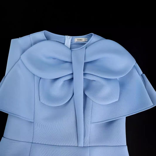 Damen Elegantes Kleid mit voluminösem Schleifenakzent R&B