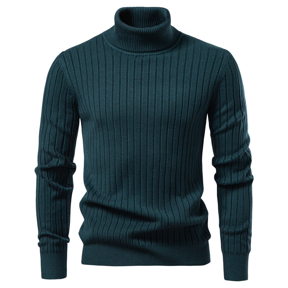 Herren Rollkragenpullover mit feinem Rippstrukturdesign R&B