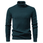 Herren Rollkragenpullover mit feinem Rippstrukturdesign
