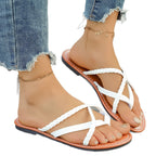 Damen Bequeme Zehentrenner-Sandalen mit modischem Design und hygienischem Fußbett EB