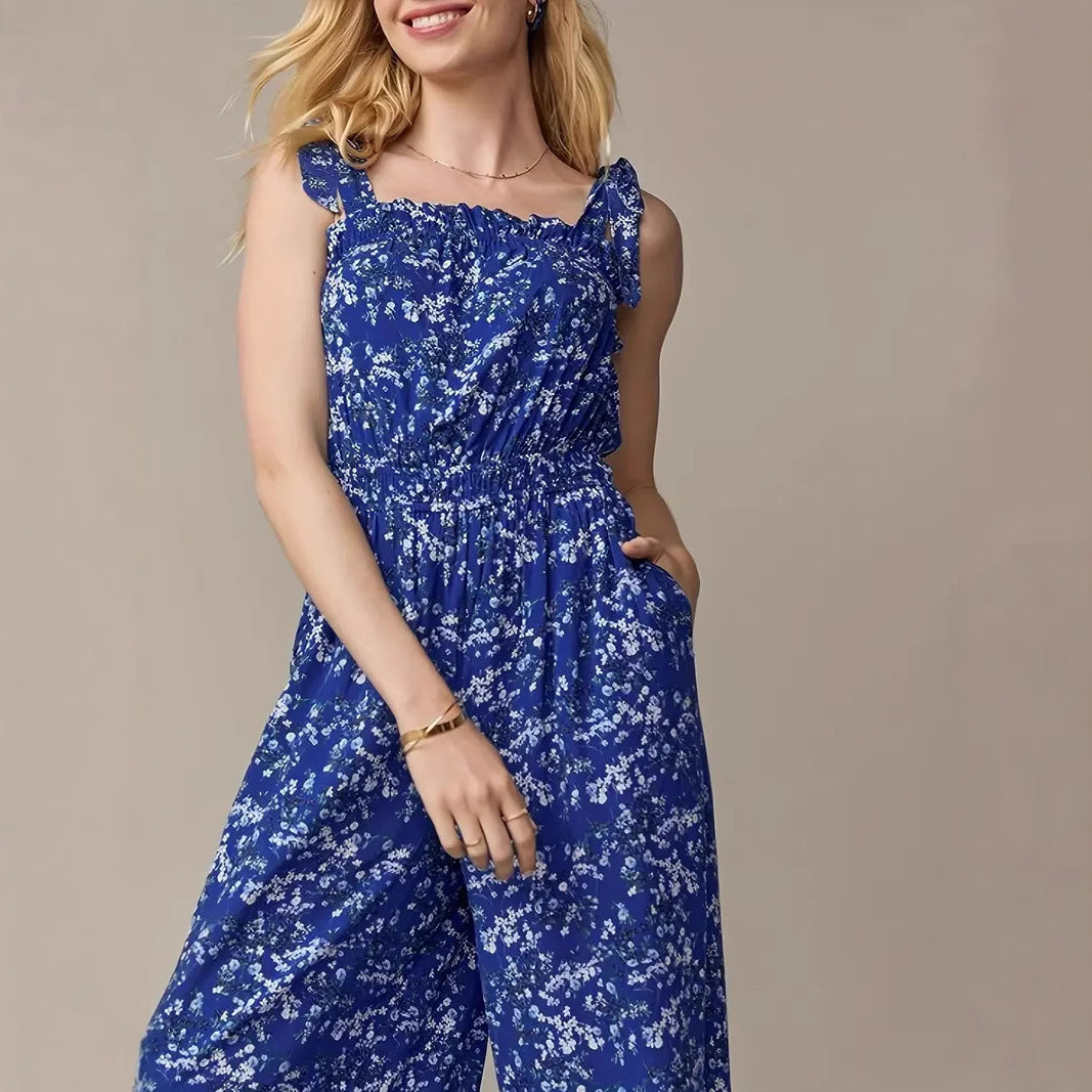 Damen Jumpsuit mit verspieltem Rüschendesign und elastischem Tailleneinsatz R&B