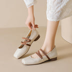 Damen Ballerinas mit modischen Riemen und komfortablem Fußbett