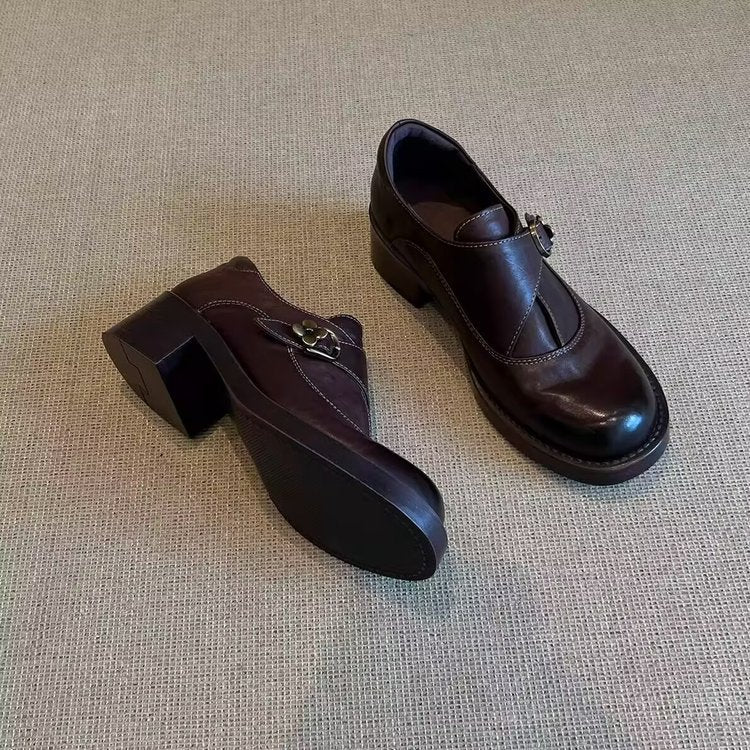 Damen komfortable und elegante Riemchen-Ballerinas mit dekorativer Schnalle R&B