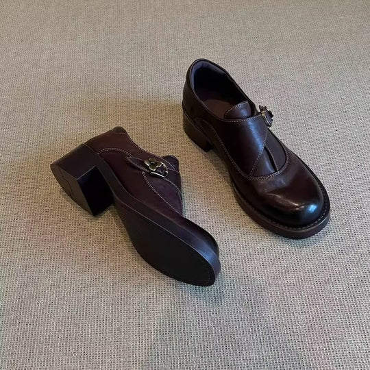Damen komfortable und elegante Riemchen-Ballerinas mit dekorativer Schnalle R&B