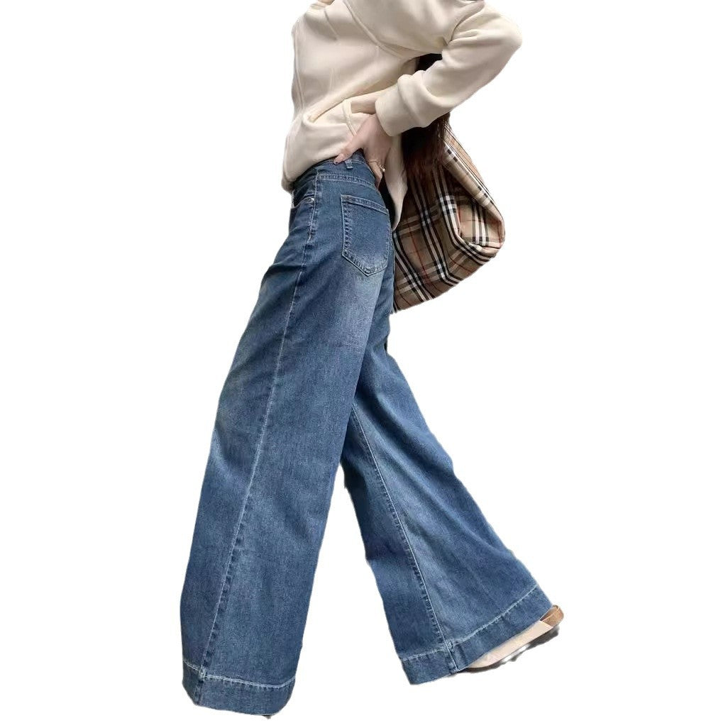 Damen weite High-Waist Jeans mit einzigartigem Schnitt und komfortablem Design R&B