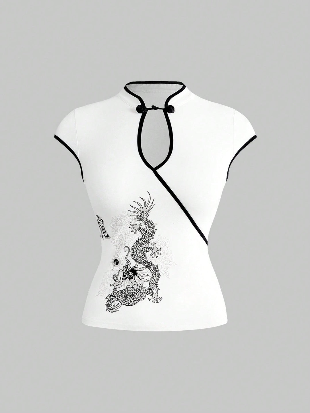 Damen Chinesische Seidenbluse mit kunstvollem Drachenmotiv R&B