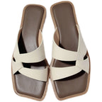 Damen elegante Zehentrenner-Sandalen mit geflochtenem Riemendesign und komfortablem Fußbett R&B